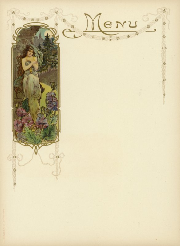 Jugendstil-Design für ein Menü von French School