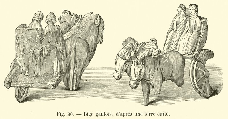 Gallischer Zweispänner; nach einer Terrakotta von French School