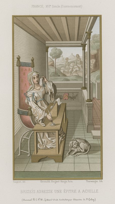 Briseis sendet einen Brief an Achilles von French School