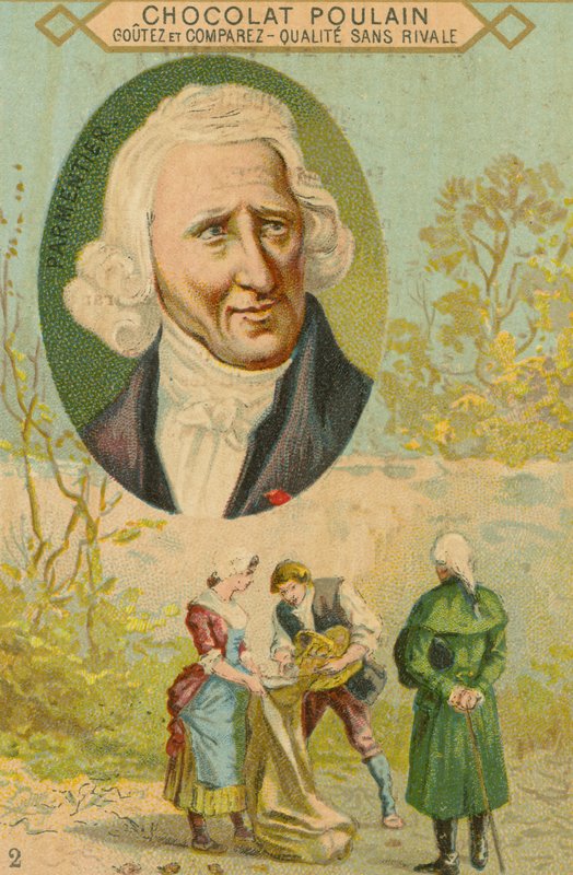 Chocolat Poulain Handelskarte, Antoine-Augustin Parmentier von French School