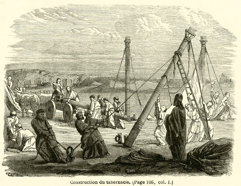 Bau des Tabernakels (Gravur) von French School