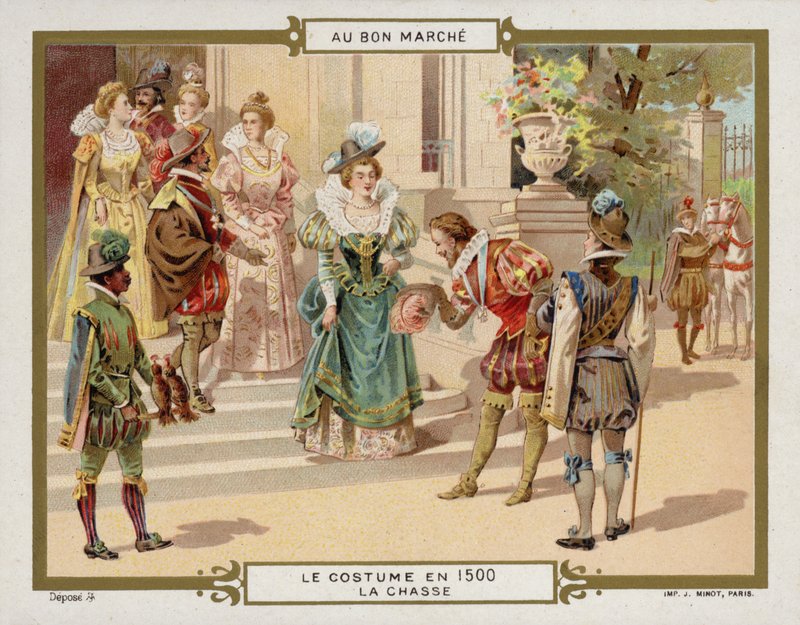 Kostüm im Jahr 1500 - Jagd von French School