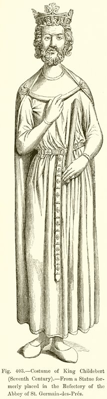 Kostüm von König Childebert von French School