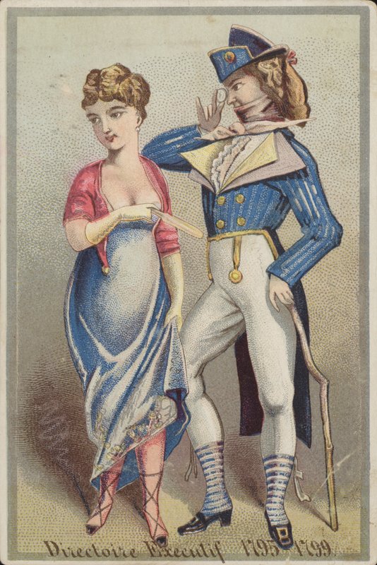 Dandy Herr steht mit Dame von French School