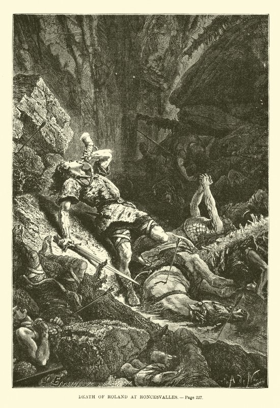 Tod von Roland in Roncesvalles von French School
