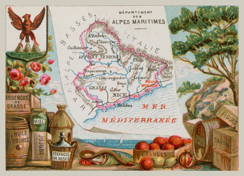 Departement Alpes-Maritimes in Südostfrankreich von French School