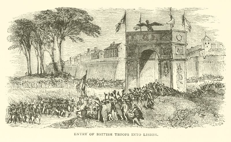 Einzug britischer Truppen in Lissabon (Gravur) von French School