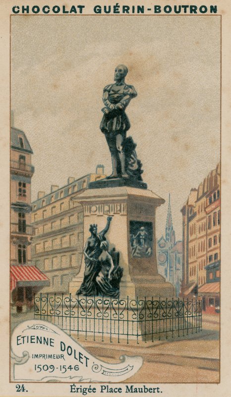 Etienne Dolet, Drucker, 1509-1546, errichtet am Place Maubert von French School