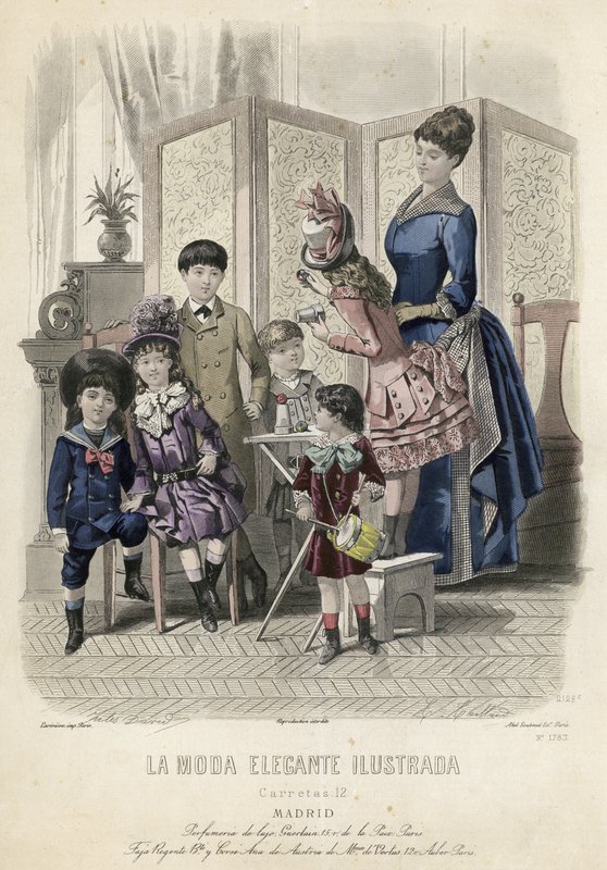 Französische Modeplatte, späte 19. Jahrhundert von French School