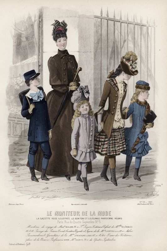 Französische Modeplatte, späte 19. Jahrhundert von French School