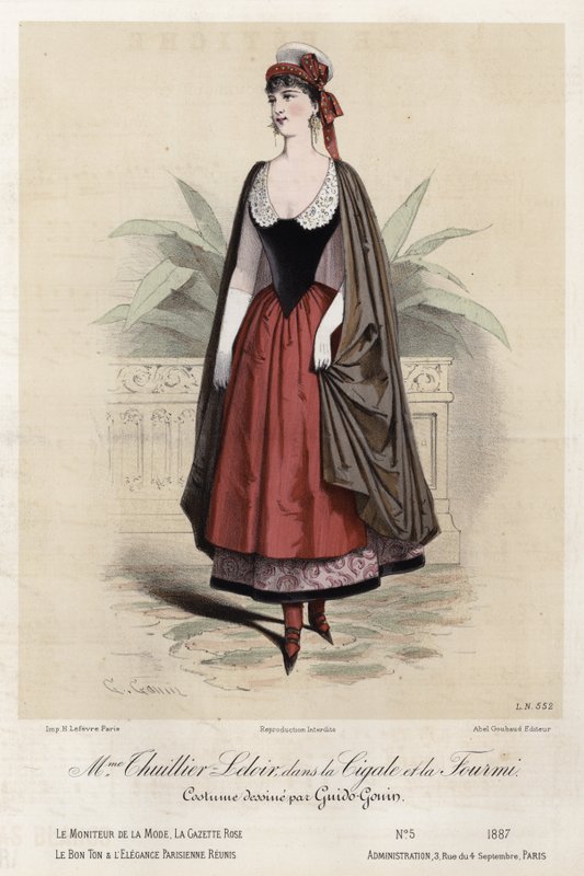 Französische Modeplatte, späte 19. Jahrhundert von French School