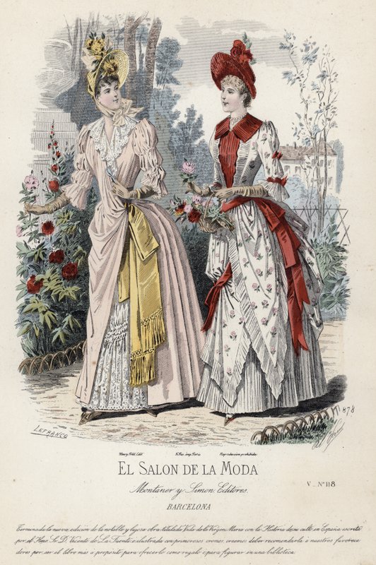 Französische Modeplatte, späte 19. Jahrhundert von French School