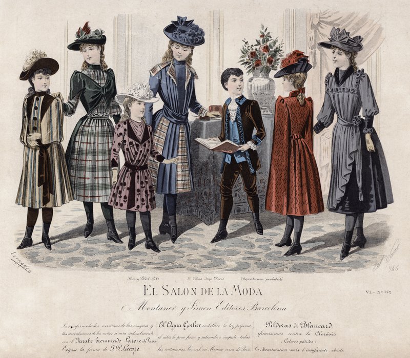 Französische Modeplatte, späte 19. Jahrhundert von French School
