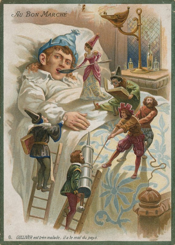 Gulliver krank in Lilliput von French School