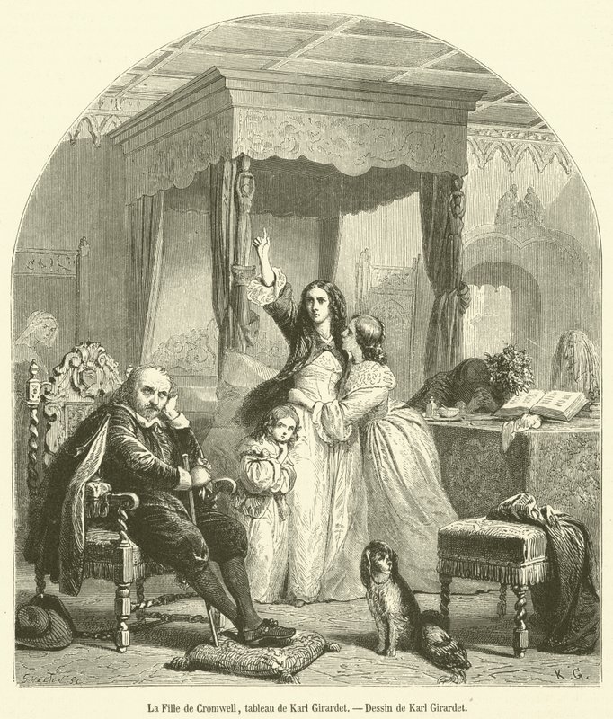 Die Tochter von Cromwell (Gravur) von French School