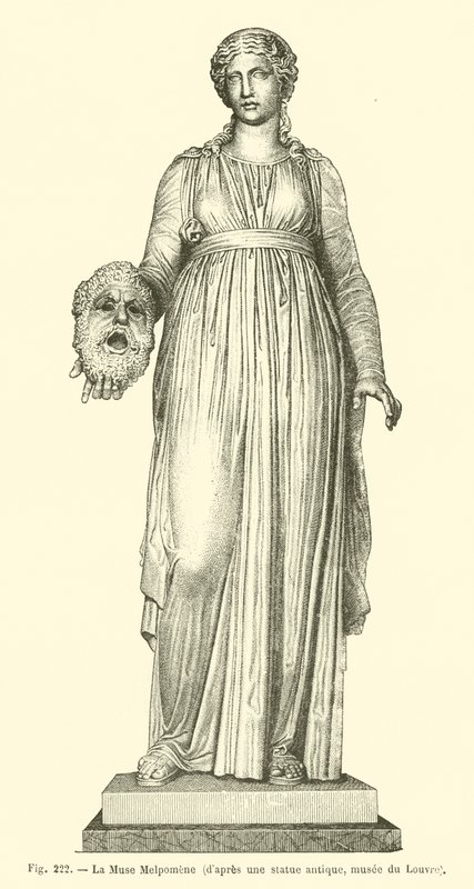 Die Muse Melpomene (Stich) von French School
