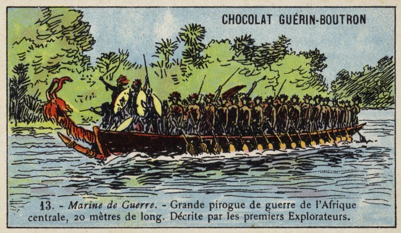 Großes zentralafrikanisches Kriegskanu von French School