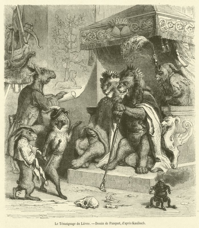Das Zeugnis des Hasen (Gravur) von French School