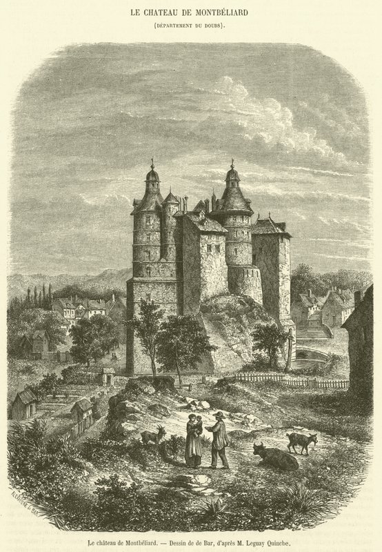 Das Schloss von Montbeliard (Stich) von French School