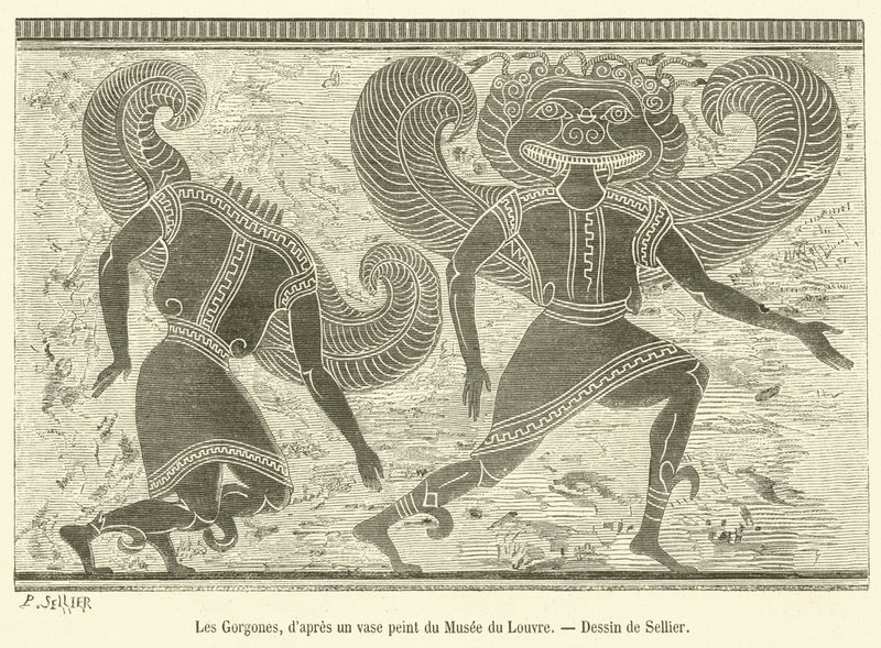 Die Gorgonen (Gravur) von French School