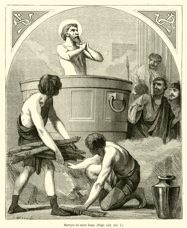 Martyrium des heiligen Johannes (Gravur) von French School