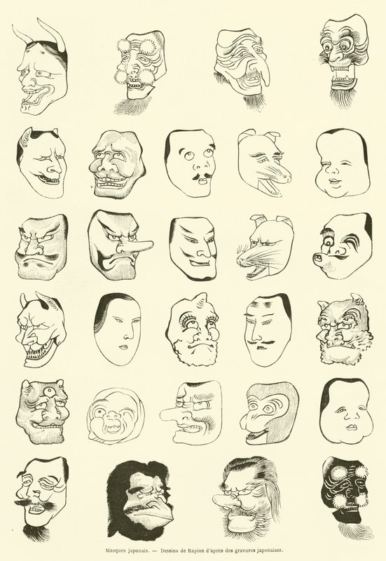 Japanische Masken von French School
