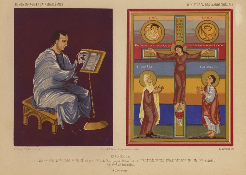 Miniaturen aus illuminierten Handschriften des 9. Jahrhunderts von French School