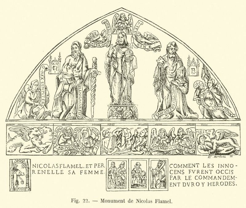 Monument von Nicolas Flamel von French School