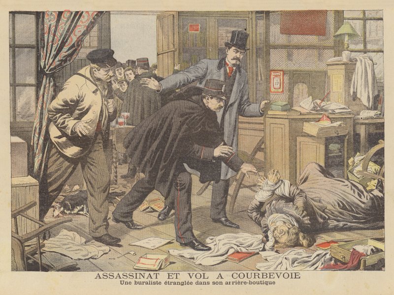 Mord und Raub in Courbevoie, Paris von French School