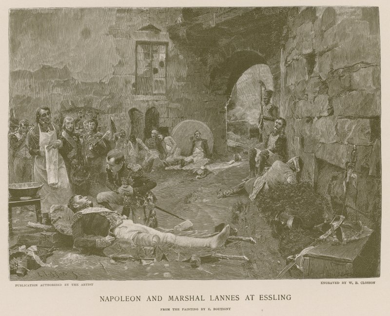 Napoleon und Marschall Lannes bei Essling von French School