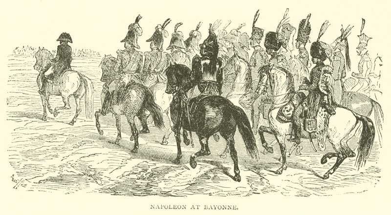 Napoleon in Bayonne (Stich) von French School