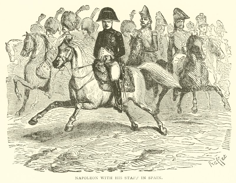 Napoleon mit seinem Stab in Spanien (Gravur) von French School