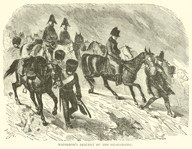 Napoleons Abstieg von Guadarama (Gravur) von French School