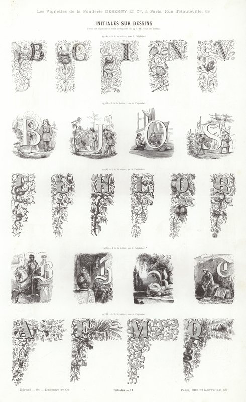 Seite aus Vignettes Typographiques (Gravur) von French School