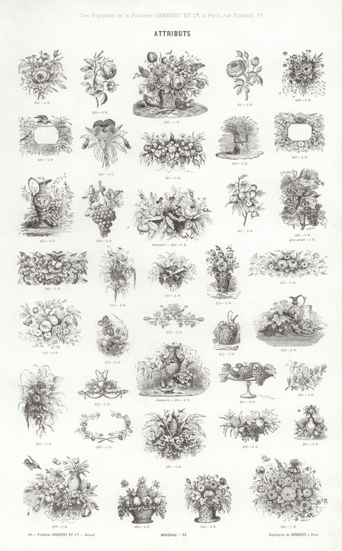 Seite aus Vignettes Typographiques (Gravur) von French School
