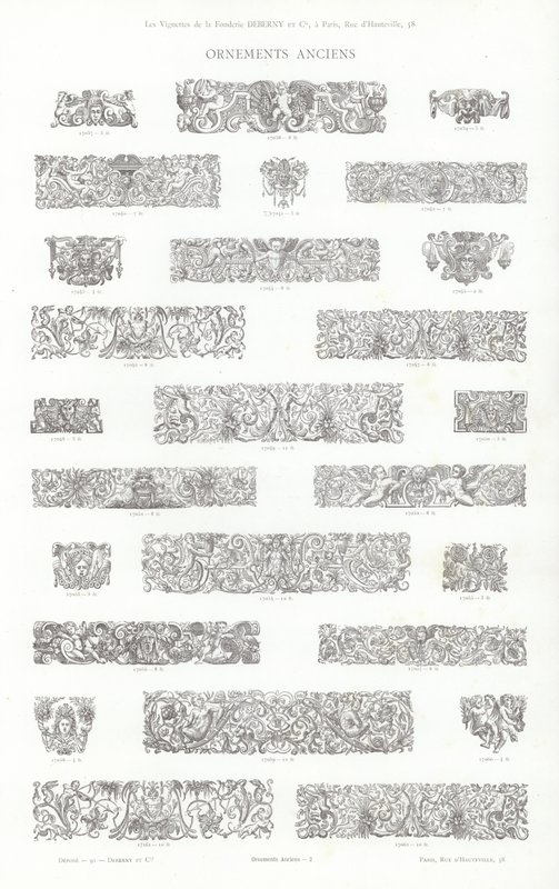 Seite aus Vignettes Typographiques von French School