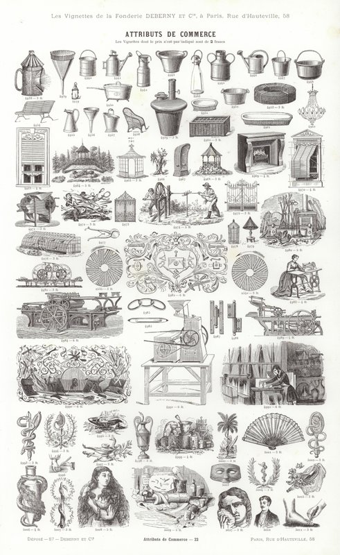 Seite aus Vignettes Typographiques von French School