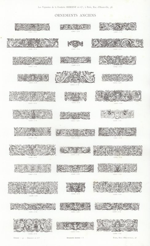 Seite aus Vignettes Typographiques von French School