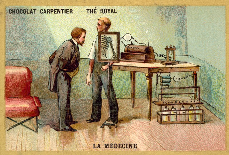 Patient bei einer Röntgenaufnahme von French School