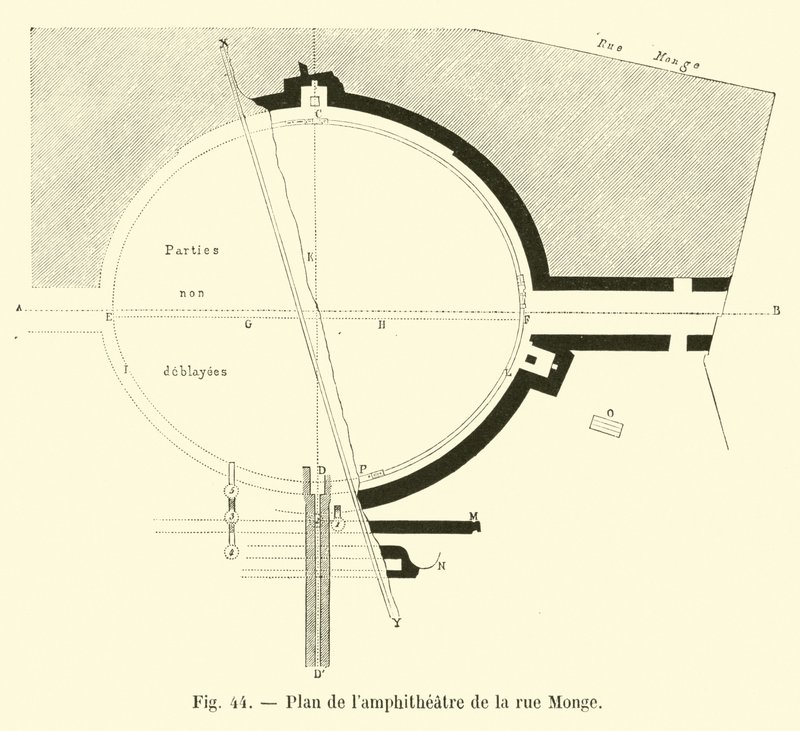 Plan des Amphitheaters der Rue Monge von French School
