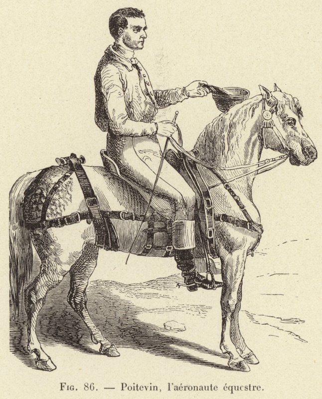 Poitevin, der Reit-Aeronaut (Gravur) von French School