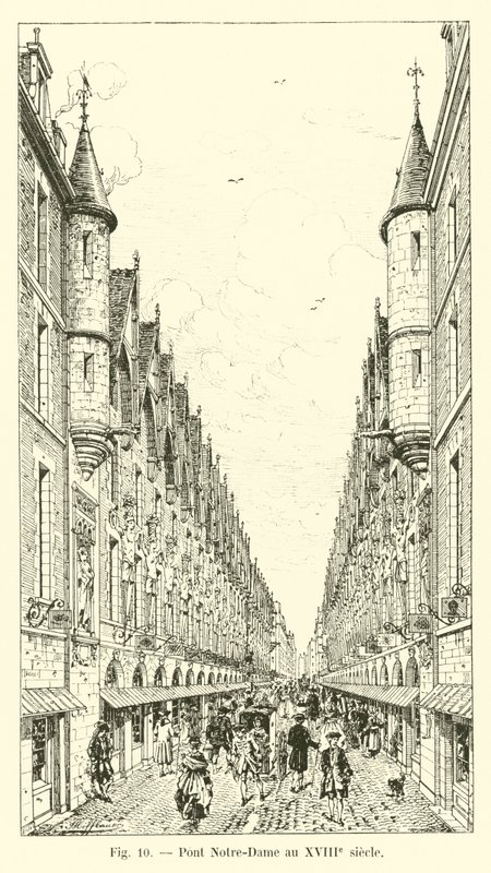 Pont Notre-Dame im 18. Jahrhundert von French School