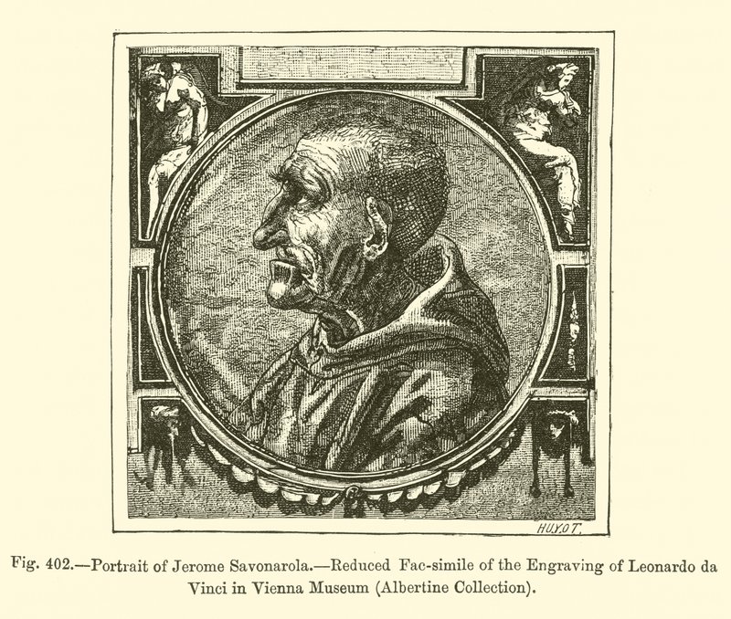 Porträt von Jerome Savonarola (Gravur) von French School