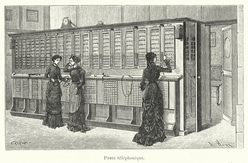 Telefonstation (Gravur) von French School