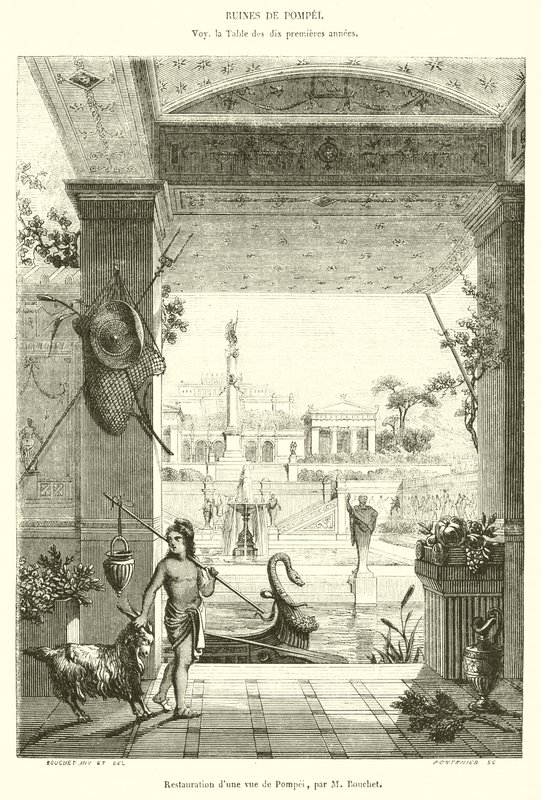 Restaurierung einer Ansicht von Pompeji von French School