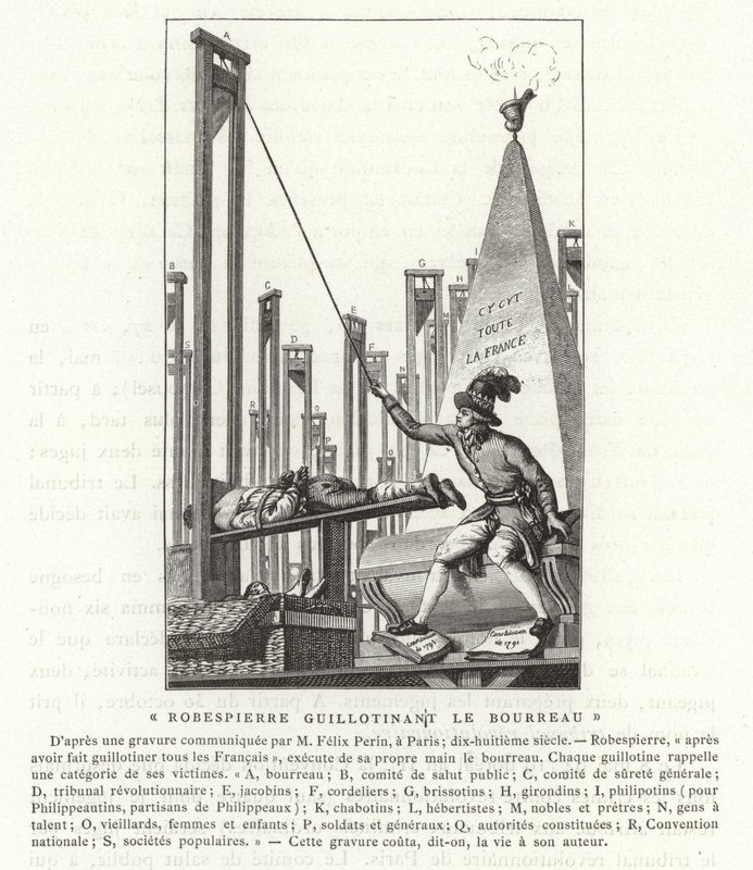 Robespierre guillotiniert den Henker, Französische Revolution von French School