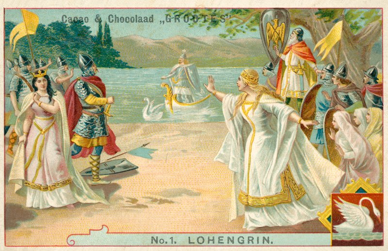 Szene aus Richard Wagners Oper Lohengrin von French School