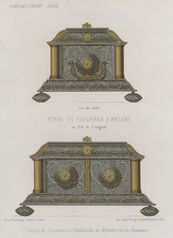Silberfiligran-Kästchen von French School