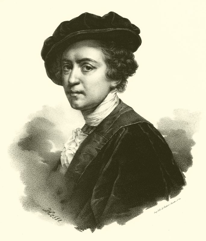 Porträt von Sir Joshua Reynolds (Gravur) von French School