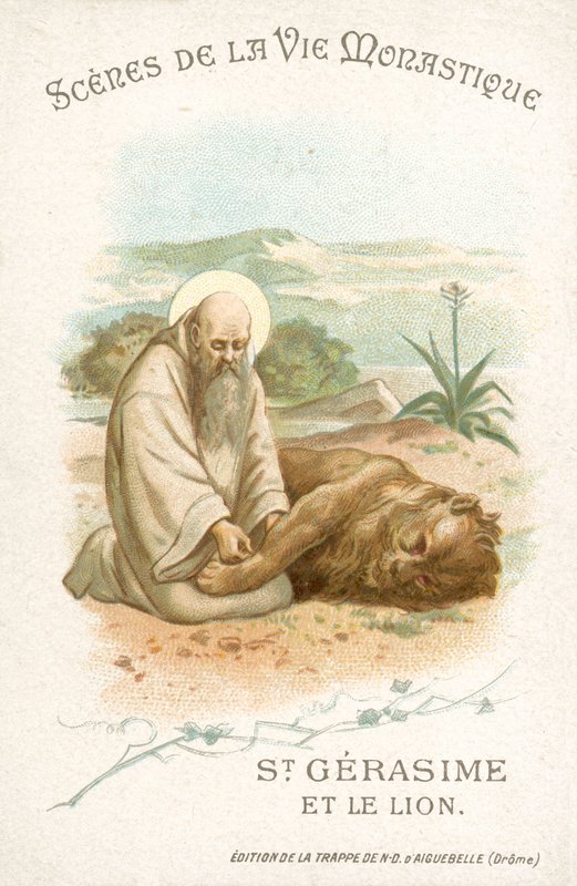 St. Gerasimus und der Löwe von French School